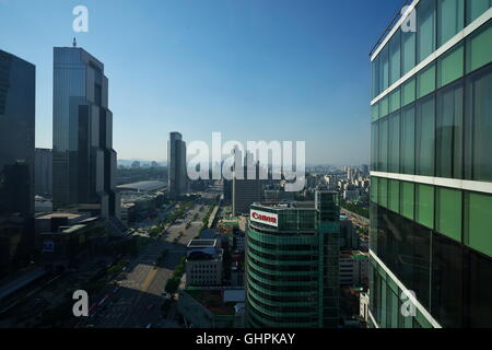 Blick auf Innenstadt Gangnam, Seoul Stockfoto