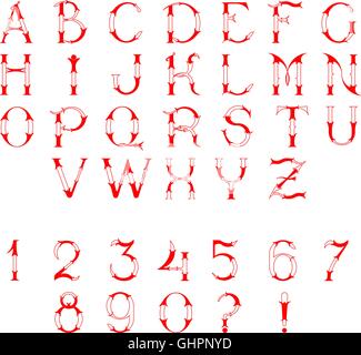 Dekorative Großbuchstaben floral Vektorschrift Stock Vektor