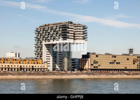 Kran-Haus (deutsche Kranhaus) am Rhein in Köln, Deutschland Stockfoto