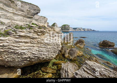 Küste in der Nähe von Bonifacio Stockfoto