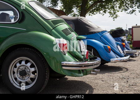 Celle, Deutschland - 7. August 2016: Detailansicht von drei Volkswagen Kaefer auf der Jahrestagung der Kaefer Stockfoto