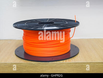 3D Drucken Material, Prusa Forschung, Kunststoff, ABS, Orange Stockfoto