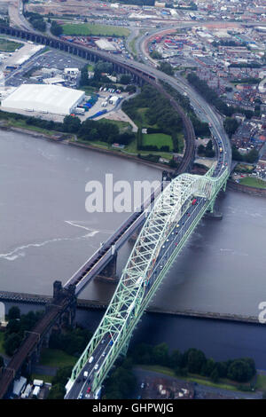 Luftaufnahme von Runcorn Brücke Stockfoto