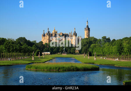 Burg und Schloss Park, Schwerin, Mecklenburg Western Pomerania, Deutschland, Europa Stockfoto