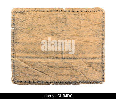 Leichtes leeren Leder-Jeans-label Stockfoto