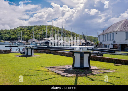 Ankerwinden Nelsons Dockyard English Harbour Antigua Stockfoto