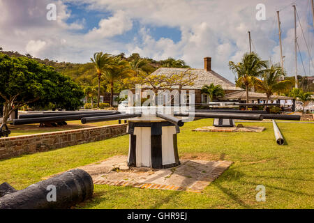 Ankerwinden Nelsons Dockyard English Harbour Antigua Stockfoto