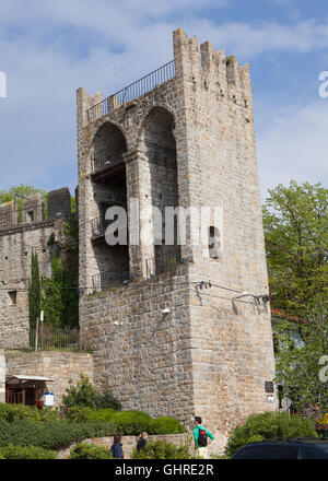 Teil der alten Stadtmauer von Piran, Istrien, Slowenien Stockfoto
