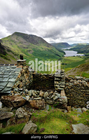 Berg-Schutzhütte auf Heuhaufen, Cumbria Stockfoto