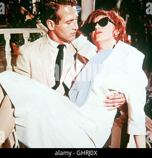RICHARD BROOKS - SÜSSER VOGEL JUGEND - Alexandra Del Lago (GERALDINE PAGE) als von Angst Vor Dem Alter Besessene Schauspielerin Und IGV Zum Film Strebender, Ständiger Begleiter Chance Wayne (PAUL NEWMAN). Regie: Richard Brooks aka. Süßer Vogel Jugend Stockfoto