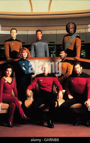 STAR TREK DIE NÄCHSTE GENERATION MARINA SIRTIS, BRENT SPINER, GATES MACFADDEN, WIRD WHEATON, PATRICK STEWART, LEVAR BURTON, MICHAEL DORN, JONATHAN FRAKES Stockfoto