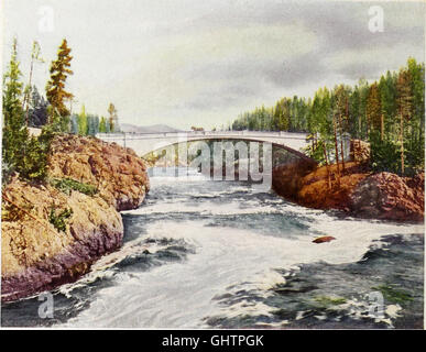 Geyserland - Union Pacific-Oregon kurze Line Railroad zum Yellowstone National Park - Verbindung mit transkontinentalen Züge aus allen verweist Ost und West von dort durch den Park von der Stockfoto