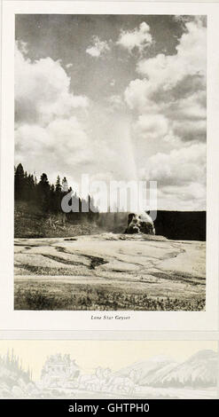 Geyserland - Union Pacific-Oregon kurze Line Railroad zum Yellowstone National Park - Verbindung mit transkontinentalen Züge aus allen verweist Ost und West von dort durch den Park von der Stockfoto