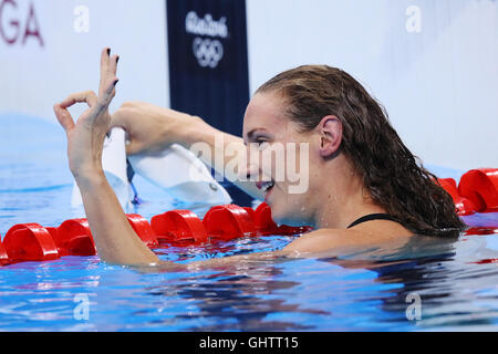 Rio De Janeiro, Brasilien. 9. August 2016. Katinka Hosszu (HUN) Schwimmen: Frauen 200 m-einzelner Medley Finale im Olympiastadion Aquatics während der Rio 2016 Olympischen Spiele in Rio De Janeiro, Brasilien. © Yohei Osada/AFLO SPORT/Alamy Live-Nachrichten Stockfoto