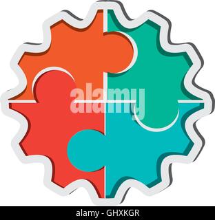 Zahnradsymbol Puzzle Stock Vektor