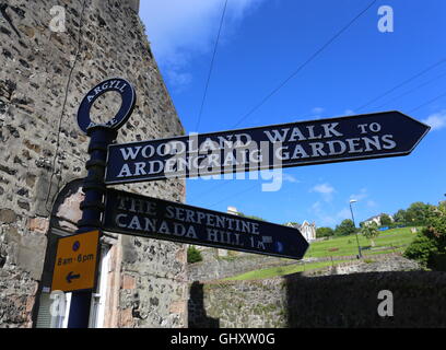 Serpentinenstraße rothesay Isle of Bute Schottland august 2016 Stockfoto