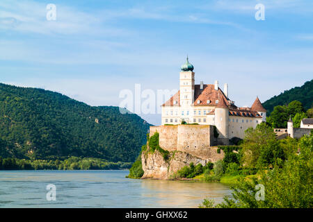 Schonbuhel Burg und Donau in Wachau Valley, Niederösterreich, Österreich Stockfoto