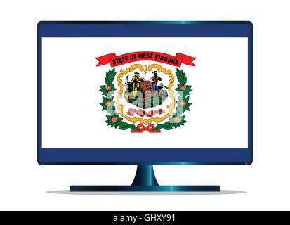 Ein TV oder Computer-Bildschirm mit dem West Virginia State flag Stock Vektor