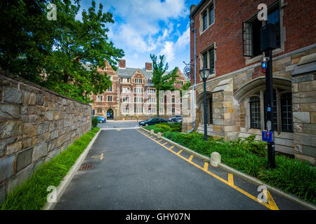 202 York Straße und Gasse, auf dem Campus der Yale University in New Haven, Connecticut. Stockfoto