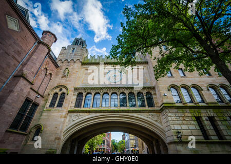 Die High Street Bogen an der Yale University in New Haven, Connecticut. Stockfoto