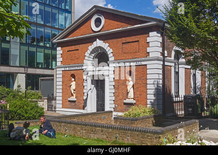 Stadt der Londoner St. Botolph's Kirche Halle auf dem Gelände der St Botolph-ohne-Bishopsgate Stockfoto