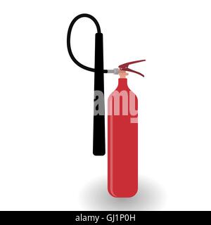 Roten Feuerlöscher, Isolated on White Background. Vektor-Illus Stock Vektor