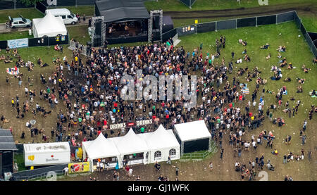 Luftaufnahme, Ruhrpott Rodeo, Bühnen, Punk-Festival, Musik-Festival am Flughafen Dinslaken Schwarze Heide Bottrop, Bottrop Stockfoto