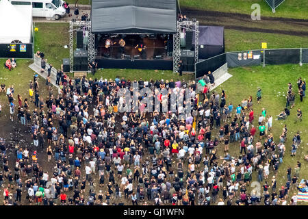 Luftaufnahme, Ruhrpott Rodeo, Bühnen, Punk-Festival, Musik-Festival am Flughafen Dinslaken Schwarze Heide Bottrop, Bottrop Stockfoto