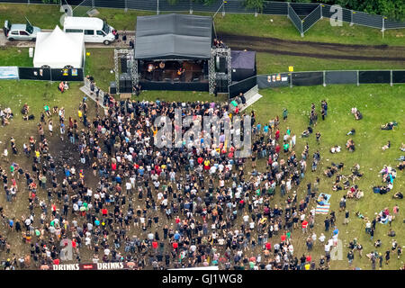 Luftaufnahme, Ruhrpott Rodeo, Bühnen, Punk-Festival, Musik-Festival am Flughafen Dinslaken Schwarze Heide Bottrop, Bottrop Stockfoto