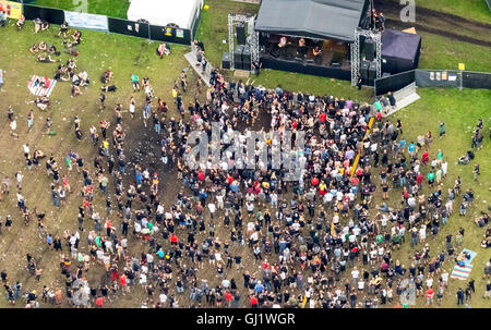 Luftaufnahme, Ruhrpott Rodeo, Bühnen, Punk-Festival, Musik-Festival am Flughafen Dinslaken Schwarze Heide Bottrop, Bottrop Stockfoto