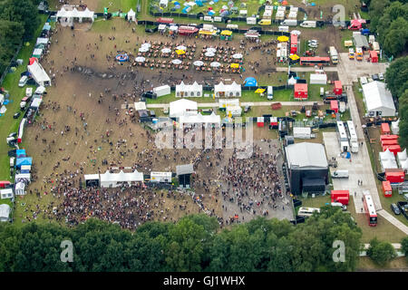 Luftaufnahme, Ruhrpott Rodeo, Bühnen, Punk Festival, Musikfestival am Flughafen Schwarze Heide Bottrop, Bottrop, Ruhrgebiet, Stockfoto