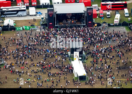 Luftaufnahme, Ruhrpott Rodeo, Bühnen, Punk-Festival, Musik-Festival am Flughafen Dinslaken Schwarze Heide Bottrop, Bottrop Stockfoto