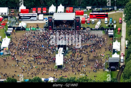 Luftaufnahme, Ruhrpott Rodeo, Bühnen, Punk-Festival, Musik-Festival am Flughafen Dinslaken Schwarze Heide Bottrop, Bottrop Stockfoto