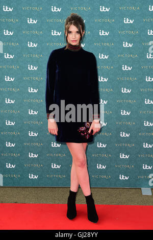 Margaret Clunie Teilnahme an der Welt premiere Screening von ITV Victoria im Kensington Palace, London. Stockfoto