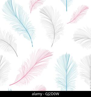 Vogel-Feder handgezeichneten Musterdesign Hintergrund Vektor Illus Stock Vektor