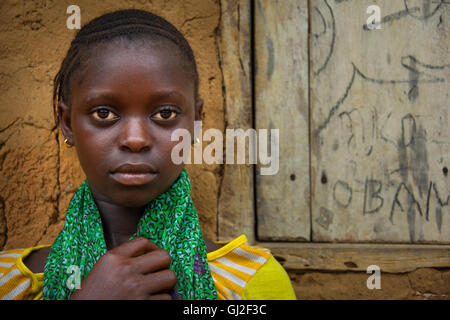 Yongoro, Sierra Leone - 30. Mai 2013: Westafrika, das Dorf Yongoro vor Freetown, Porträt Stockfoto