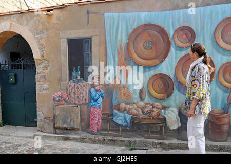 Murales, Nureci, Oristano Bezirk, Sardinien, Italien, Europa Stockfoto