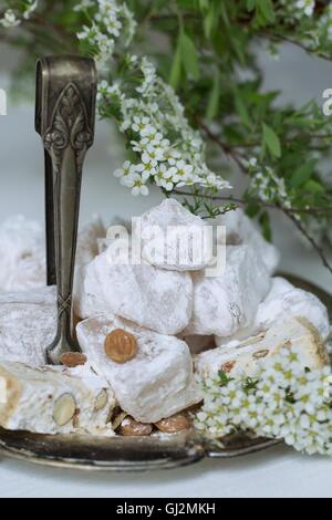 Lokum und nougat Stockfoto