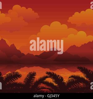 Exotische nahtlose Landschaft Stock Vektor