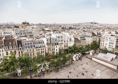 Blick vom Centre Georges Pompidou, Paris, Frankreich Stockfoto
