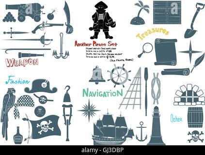 Großes Piraten Set Stock Vektor