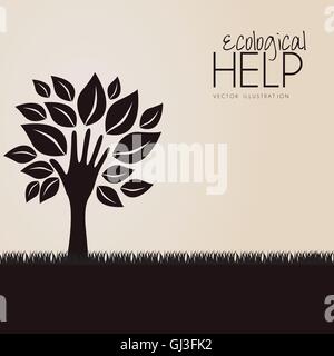 Abbildung recycling Hand bildet einen Baum mit Blätter helfen n Stock Vektor