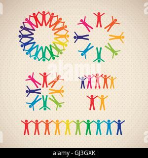 Darstellung der Leute-Symbole-Teamarbeit-Vektor-illustration Stock Vektor
