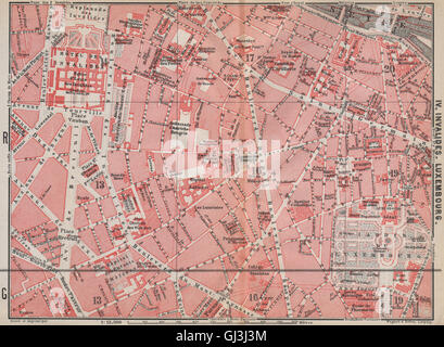 INVALIDES LUXEMBURG. Stadt Stadt Plan De La Ville. Paris-6e-7e Carte, 1910-Karte Stockfoto