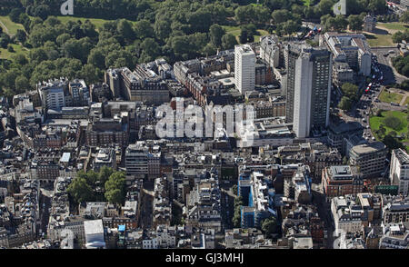 Luftaufnahme der Stadtteil Mayfair in London, Großbritannien Stockfoto