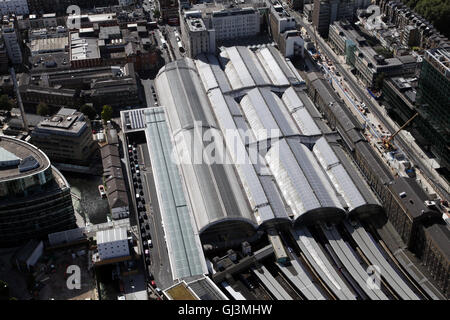 Luftaufnahme von London Paddington Station, Praed Street W2 Stockfoto