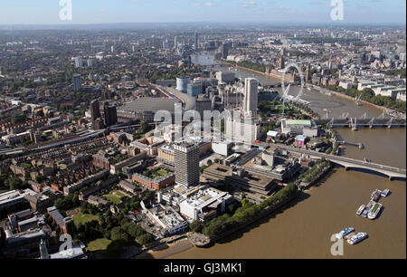 eine Luftaufnahme des Londoner South Bank Stadtteil SE1, UK Stockfoto