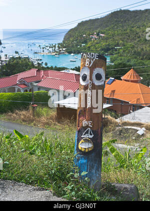 dh Marigot Hafen St. LUCIA Karibik Karibik Kunst aus Holz schnitzen Stockfoto