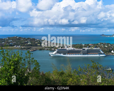 dh Castries St. LUCIA Karibik Suche Ansicht Kreuzfahrtschiff Celebrity X Eclipse im karibischen Hafen Stockfoto