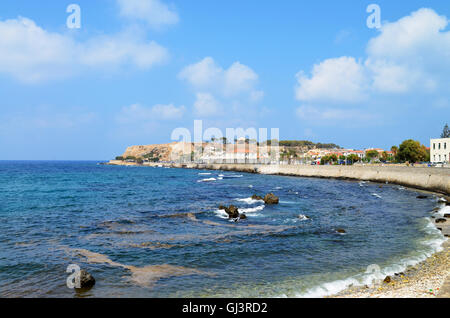 Stadt Rethymno Kreta Griechenland-Meer-Panorama-Ansicht Stockfoto